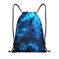 thumbnail image 1 of Balery Ice Blue Fire Wolf Pattern Drawstring Backpack Bag Sport Gym Sackpack Cinch Bags Pattern Drawstring Backpack Bag Sport Gym Sackpack Cinch Bags -Small, 1 of 6