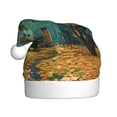 thumbnail image 1 of Balery Impressionist Village Sky Pattern Santa Hat Christmas Hat Funny Christmas Hat Christmas Knitted Beanie Hat For Men Women Adult, 1 of 6
