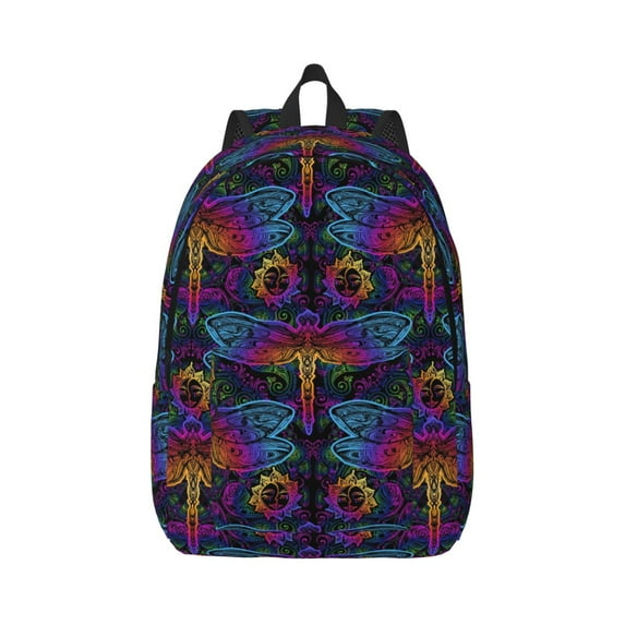 Balery Indian Mandalas Dragonfly Vintage Canvas Backpack for Men and Women - Large Capacity, Durable Travel Laptop Bag for School, Work, Hiking, and Outdoor Activities