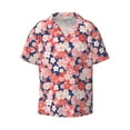 thumbnail image 1 of Balery Japanese Cherry Blossoms Men's Casual Button Down Shirt Short Sleeve Textured Summer Cuban Beach Shirts-Medium, 1 of 7