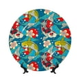 thumbnail image 1 of Balery Japanese Koi Print Bone China Decorative Plate Ceramic Dinner Plates Art Crafts with Display Stand-10in, 1 of 6