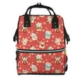 thumbnail image 1 of Balery Japanese Maneki Cats Mummy Backpack - Waterproof Twill Canvas, Large Capacity Diaper Bag with Multiple Pockets and Adjustable Straps, 1 of 1