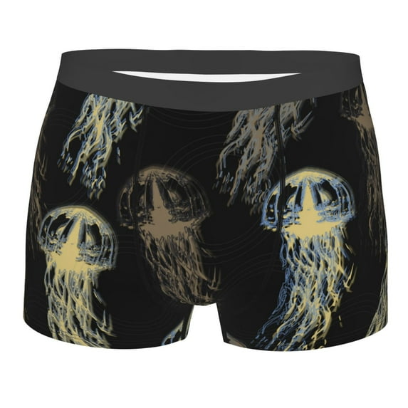 Balery Jellyfish Men's Boxer Briefs, Soft and Breathable Cotton Underwear with nylon Waistband-Small