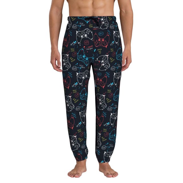 Balery Joystick Gamepad Pattern Joggers for Men Athletic Workout