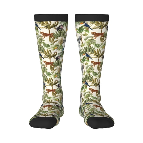 Balery Jungle Animals Printed Novelty Socks Men's Women's Crew Socks Sports Socks Knee High Socks Cotton Socks Quirky and Cool Socks