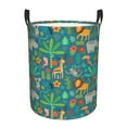 thumbnail image 1 of Balery Jungle Animals Round Laundry Basket with Handles Waterproof Freestanding Laundry Hamper for Clothes Toys in the Dorm and Family-Small, 1 of 8