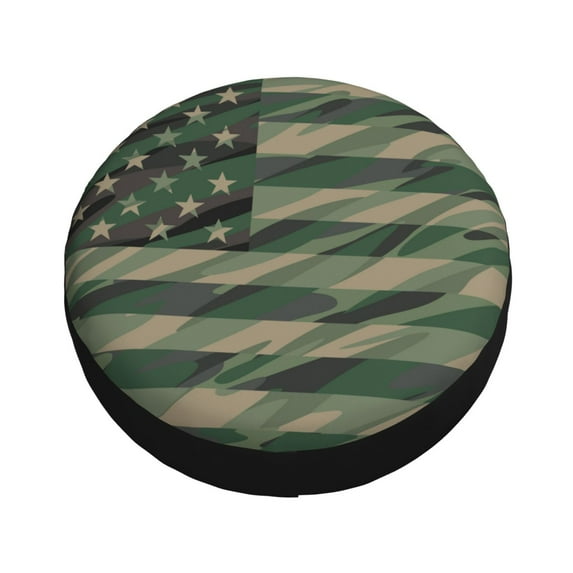 Balery Jungle Green Camo USA Flag Tire Covers - Tough Tire Wheel Protector for Truck, SUV, Trailer, Camper, RV -17 inch