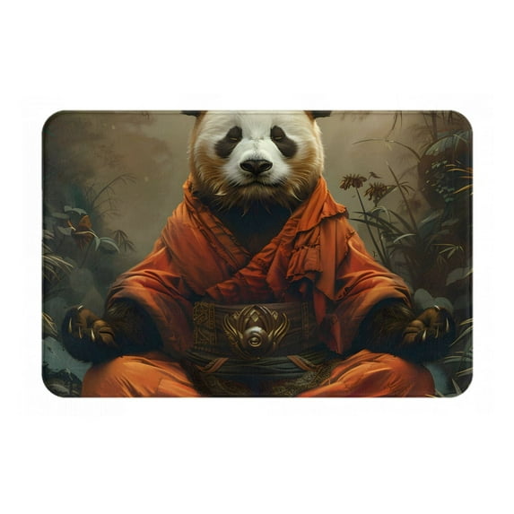 Balery Jungle Meditating Panda Doormat, Durable Flannel Fabric, Waterproof Stain and Fade Resistant, Low Profile,Indoor Outdoor Door Mats, Easy Clean Patio Entrance Mat, 16x24in