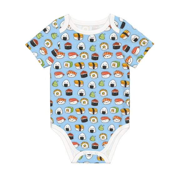 Balery Kawaii Sushi (2) Pattern Baby Climbing Clothes Infant Bodysuit Cute Infant Bodysuit Baby Romper-2 Years