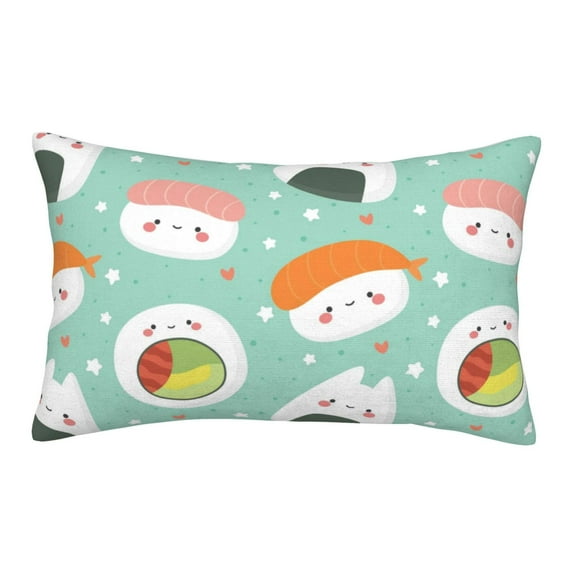 Balery Kawaii Sushi Bedding Queen Pillow Cases - Envelope Closure - Soft Brushed Microfiber Fabric - Shrinkage and Fade Resistant Pillow Cases-14"x20"