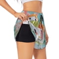thumbnail image 1 of Balery Kawaii Sushi Characters Delight Pattern Women's Running Shorts with Liner 2 Pockets Elastic Workout Athletic Gym Yoga Shorts-X-Large, 1 of 7
