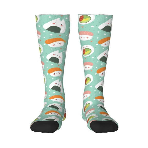 Balery Kawaii Sushi Printed Novelty Socks Men's Women's Crew Socks Sports Socks Knee High Socks Cotton Socks Quirky and Cool Socks