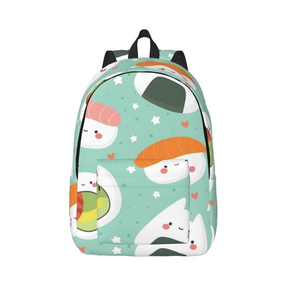 Balery Kawaii Sushi Vintage Canvas Backpack for Men and Women - Large Capacity, Durable Travel Laptop Bag for School, Work, Hiking, and Outdoor Activities