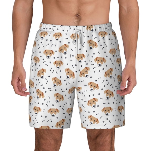 Balery Labrador Retriever Dog Mens Swim Trunks Swim Shorts for Men Quick Dry Inseam Beach Shorts with Compression Liner Pocket-3X-Large