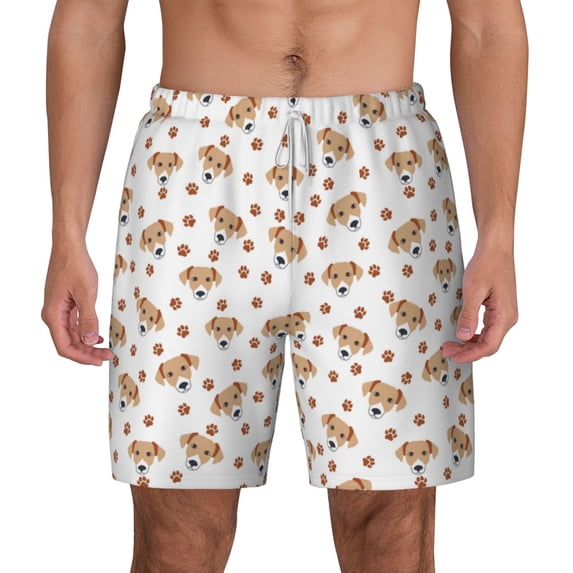 Balery Labrador Retriever Dog Mens Swim Trunks Swim Shorts for Men Quick Dry Inseam Beach Shorts with Compression Liner Pocket-X-Large
