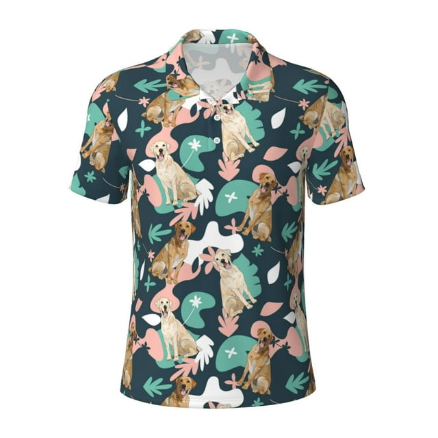 Balery Labrador Retriever Dog Printed Men’s Short Sleeve Polo Shirt ...