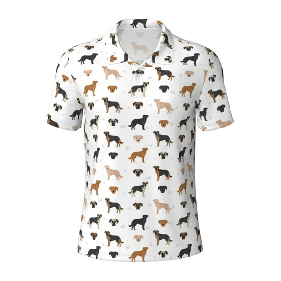 Balery Labrador Retriever Dog Printed Men’s Short Sleeve Polo Shirt, Midweight Men's Shirt,Golf Polo shirts -4X-Large