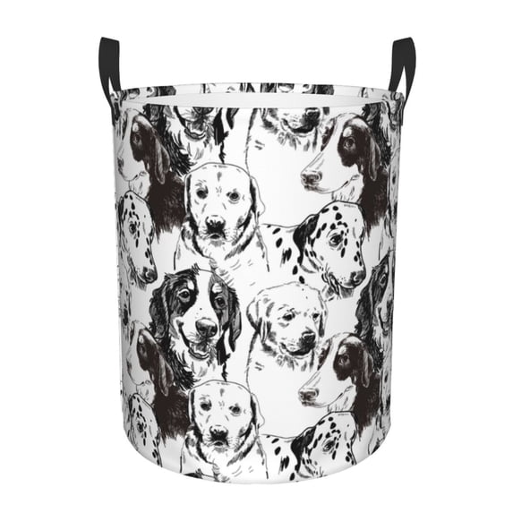 Balery Labrador Retriever Dog Round Laundry Basket with Handles Waterproof Freestanding Laundry Hamper for Clothes Toys in the Dorm and Family-