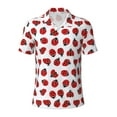 thumbnail image 1 of Balery Ladybug On Blue Stripes Printed Men’s Short Sleeve Polo Shirt, Midweight Men's Shirt,Golf Polo shirts -4X-Large, 1 of 8