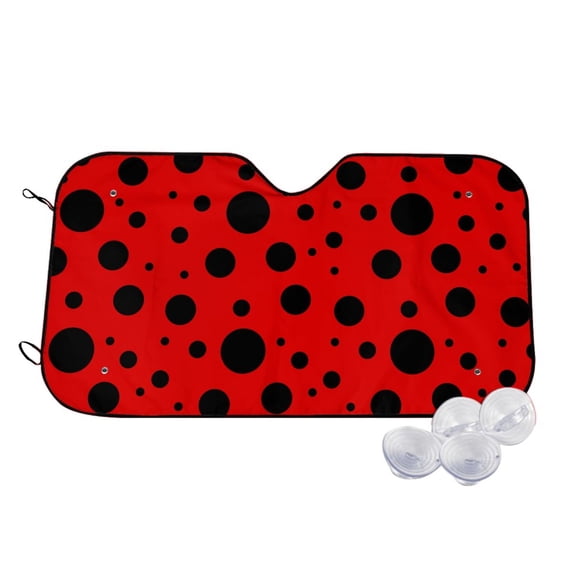 Balery Ladybug Pattern Print Car Windshield Sun Shade,Windshield Sunshade for Car Pickup Truck SUV Accessories-Medium