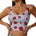 thumbnail image 1 of Balery Ladybug Pattern Racerback Sports Bras for Women - Padded Seamless High Impact Support for Yoga Gym Workout Fitness-X-Large, 1 of 8