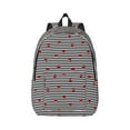 thumbnail image 1 of Balery Ladybugs on Black and White Striped Vintage Canvas Backpack for Men and Women - Large Capacity, Durable Travel Laptop Bag for School, Work, Hiking, and Outdoor Activities, 1 of 7