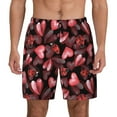 thumbnail image 1 of Balery Ladybugs and Red Hearts Mens Swim Trunks Swim Shorts for Men Quick Dry Inseam Beach Shorts with Compression Liner Pocket-XX-Large, 1 of 9
