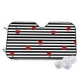 thumbnail image 1 of Balery Ladybugs on Black and White Striped Print Car Windshield Sun Shade,Windshield Sunshade for Car Pickup Truck SUV Accessories-Small, 1 of 7