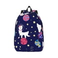 thumbnail image 1 of Balery Lama in Space Vintage Canvas Backpack for Men and Women - Large Capacity, Durable Travel Laptop Bag for School, Work, Hiking, and Outdoor Activities, 1 of 7