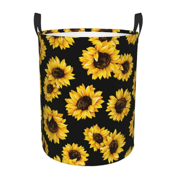Balery Sunflower 6 Round Laundry Basket with Handles Waterproof Freestanding Laundry Hamper for Clothes Toys in the Dorm and Family-