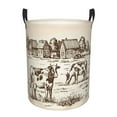 thumbnail image 1 of Balery Cows On The Farm Round Laundry Basket with Handles Waterproof Freestanding Laundry Hamper for Clothes Toys in the Dorm and Family-Medium, 1 of 8
