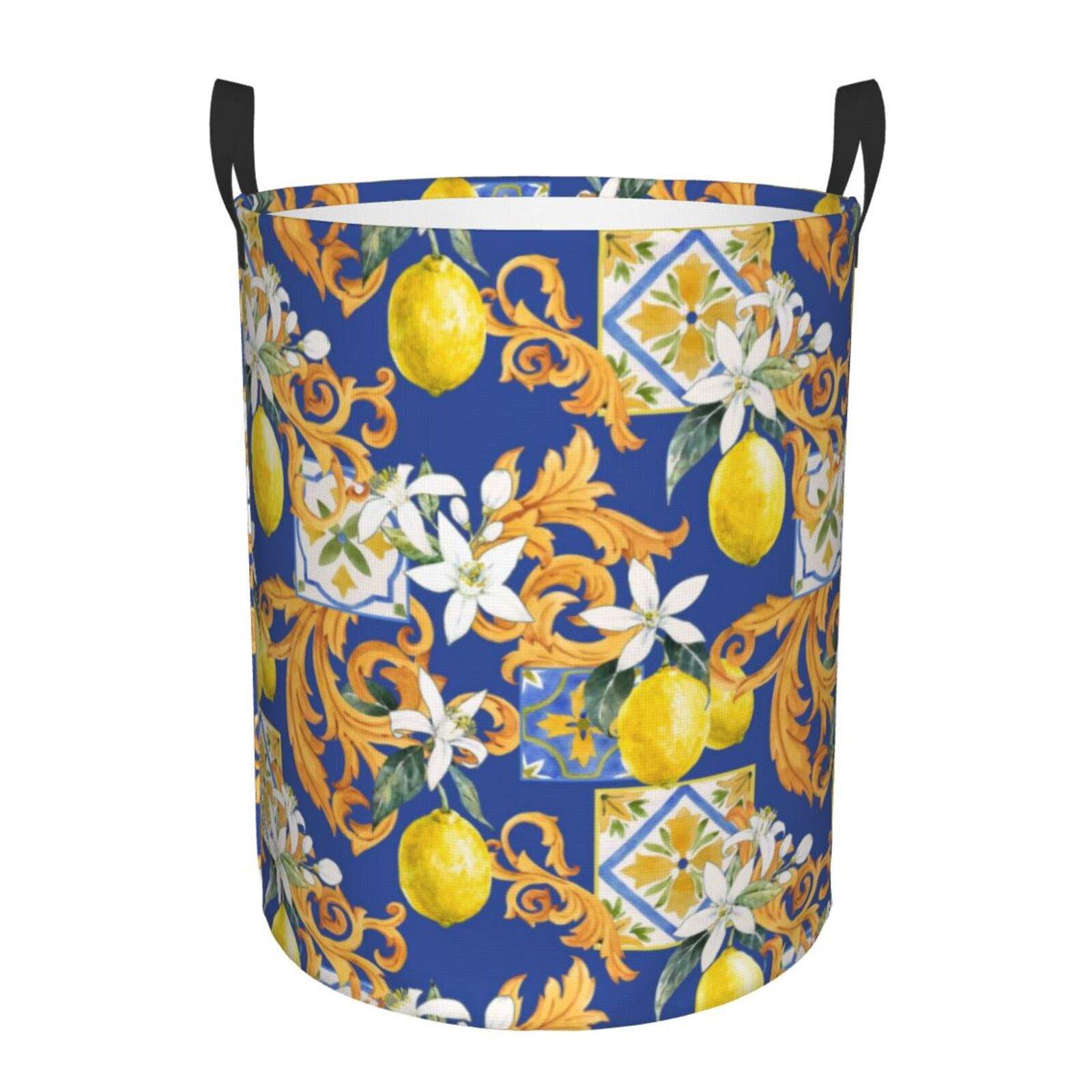 Balery,Laundry Hamper With Handles Laundry Basket Sicilian Style Round
