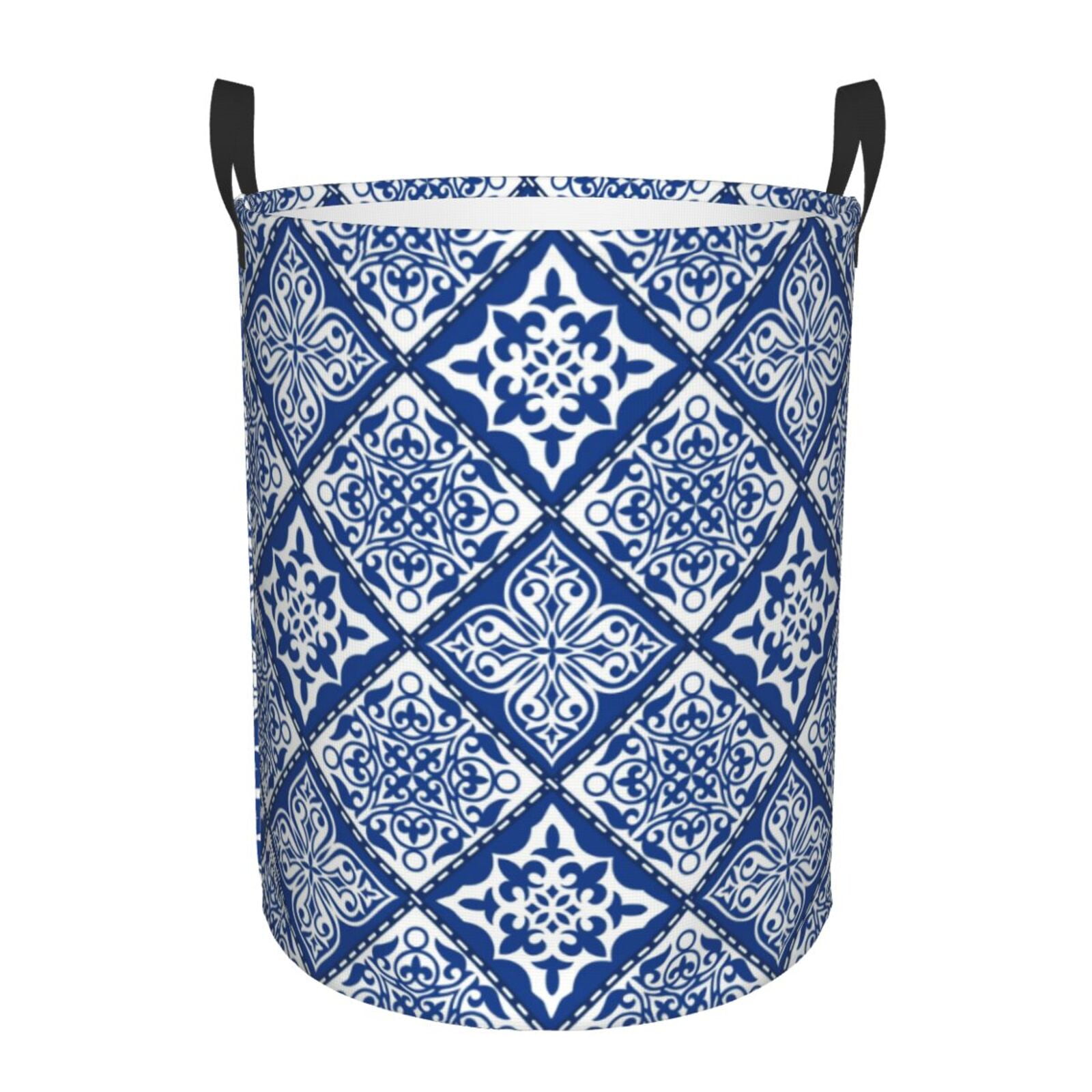 Balery,Laundry Hamper With Handles Laundry Basket Stylized Flowers ...