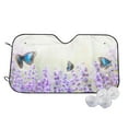 thumbnail image 1 of Balery Lavender And Butterfly Windshield Sun Shade, Car Front Window Sunshade Cover ,Automotive Interior Portected Blocks Uv Rays For Car Pickup Truck Suv Accessories- Medium, 1 of 7