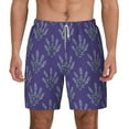 thumbnail image 1 of Balery Lavender Flowers Mens Swim Trunks Swim Shorts for Men Quick Dry Inseam Beach Shorts with Compression Liner Pocket-Small, 1 of 9