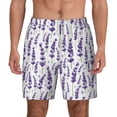 thumbnail image 1 of Balery Lavender Flowers Mens Swim Trunks Swim Shorts for Men Quick Dry Inseam Beach Shorts with Compression Liner Pocket-XX-Large, 1 of 9