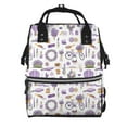 thumbnail image 1 of Balery Lavender Flowers Mummy Backpack - Waterproof Twill Canvas, Large Capacity Diaper Bag with Multiple Pockets and Adjustable Straps, 1 of 6