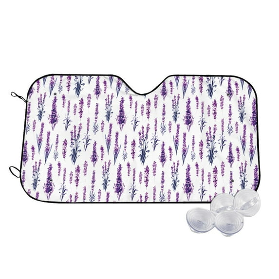 Balery Lavender Flowers Print Car Windshield Sun Shade,Windshield Sunshade for Car Pickup Truck SUV Accessories-Small
