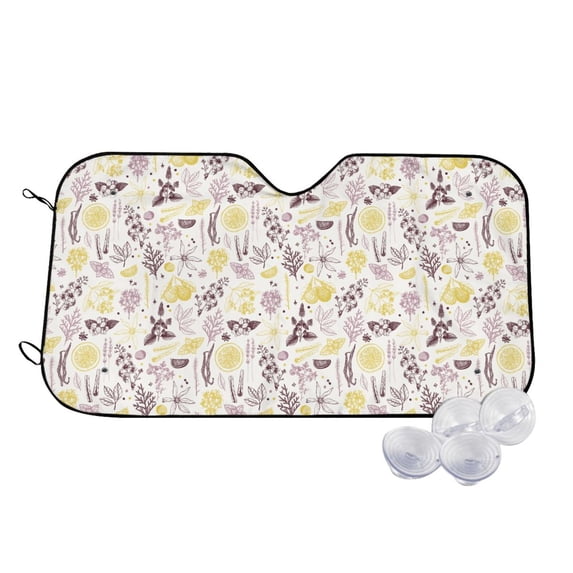 Balery Lavender Flowers Print Car Windshield Sun Shade,Windshield Sunshade for Car Pickup Truck SUV Accessories-