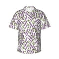 thumbnail image 1 of Balery Lavender Flowers Print Men's Hawaiian Shirts Short Sleeve Beach Shirt Relaxed Fit Vacation Button Down Shirts-3X-Large, 1 of 9