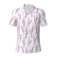 thumbnail image 1 of Balery Lavender Flowers Printed Men’s Short Sleeve Polo Shirt, Midweight Men's Shirt,Golf Polo shirts -Small, 1 of 8