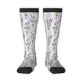 thumbnail image 1 of Balery Lavender Flowers Printed Novelty Socks Men's Women's Crew Socks Sports Socks Knee High Socks Cotton Socks Quirky and Cool Socks, 1 of 9