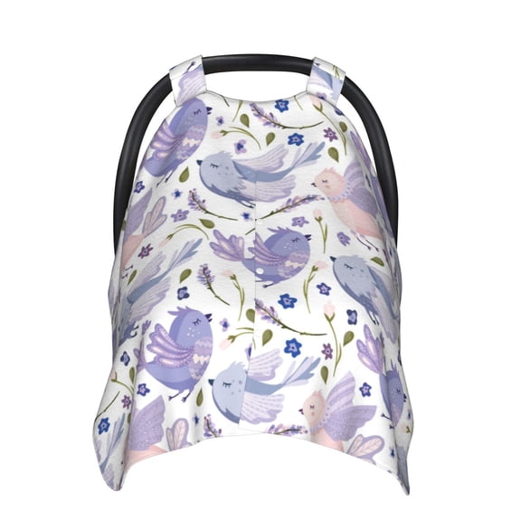 Balery Lavender Flowers Printed Nursing Cover Breastfeeding Scarf - Baby Car Seat Covers, Infant Stroller Cover, Carseat Canopy for Girls and Boys