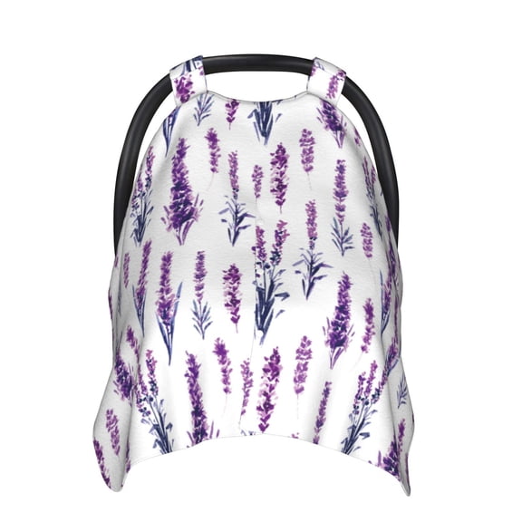 Balery Lavender Flowers Printed Nursing Cover Breastfeeding Scarf - Baby Car Seat Covers, Infant Stroller Cover, Carseat Canopy for Girls and Boys