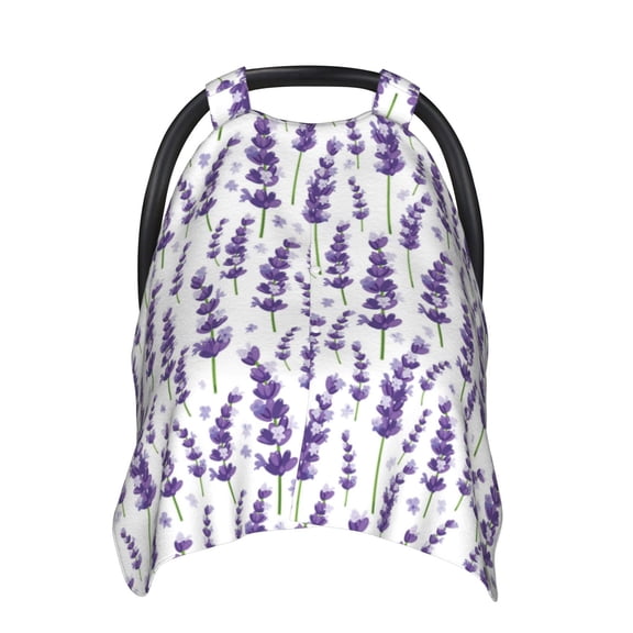 Balery Lavender Flowers Printed Nursing Cover Breastfeeding Scarf - Baby Car Seat Covers, Infant Stroller Cover, Carseat Canopy for Girls and Boys