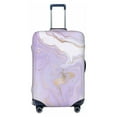 thumbnail image 1 of Balery Lavender Glitter Foil Stripes Luggage Cover Protector, Scratch And Dirt Resistant, Fits 18-32 Inch Luggage - Large, 1 of 9
