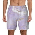 thumbnail image 1 of Balery Lavender Glitter Foil Stripes Mens Swim Trunks Swim Shorts for Men Quick Dry Inseam Beach Shorts with Compression Liner Pocket-X-Large, 1 of 9