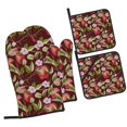 thumbnail image 1 of Balery Leaf And Fruit Pattern Oven Mitts and Pot Holders 4 pcs Set, Kitchen Oven Glove High Heat Resistant 500℉ Oven Mitts with Non-Slip Silicone Surface, 1 of 6