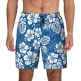thumbnail image 1 of Balery Leaves And Flowers Mens Swim Trunks Swim Shorts for Men Quick Dry Inseam Beach Shorts with Compression Liner Pocket-Large, 1 of 9