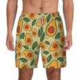 thumbnail image 1 of Balery Leaves Avocado Mens Swim Trunks Swim Shorts for Men Quick Dry Inseam Beach Shorts with Compression Liner Pocket-Large, 1 of 9